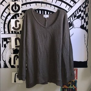 army green/grey cozy sweater